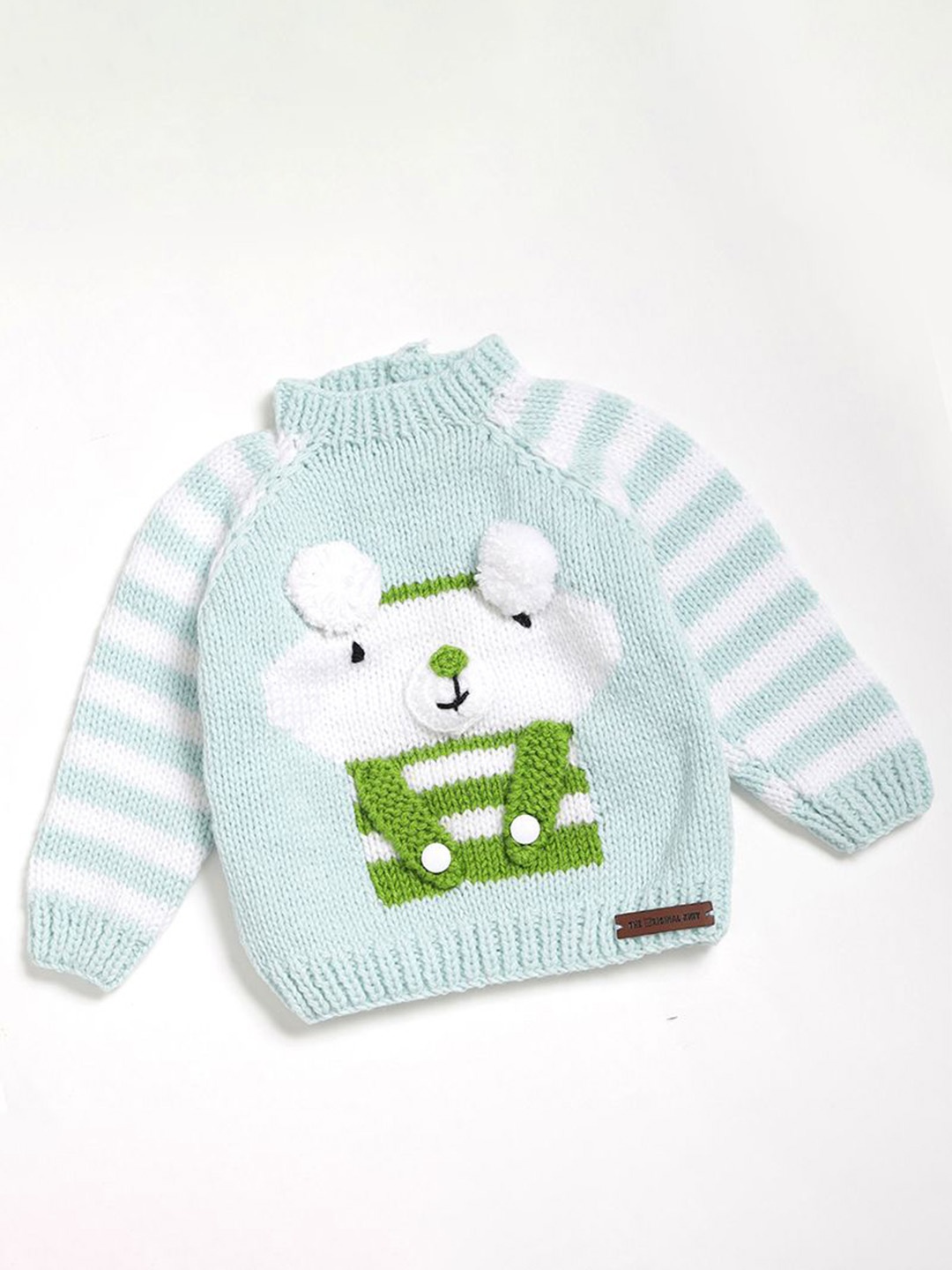 

The Original Knit Unisex Kids Minty Bear Adventure Sweater, Blue