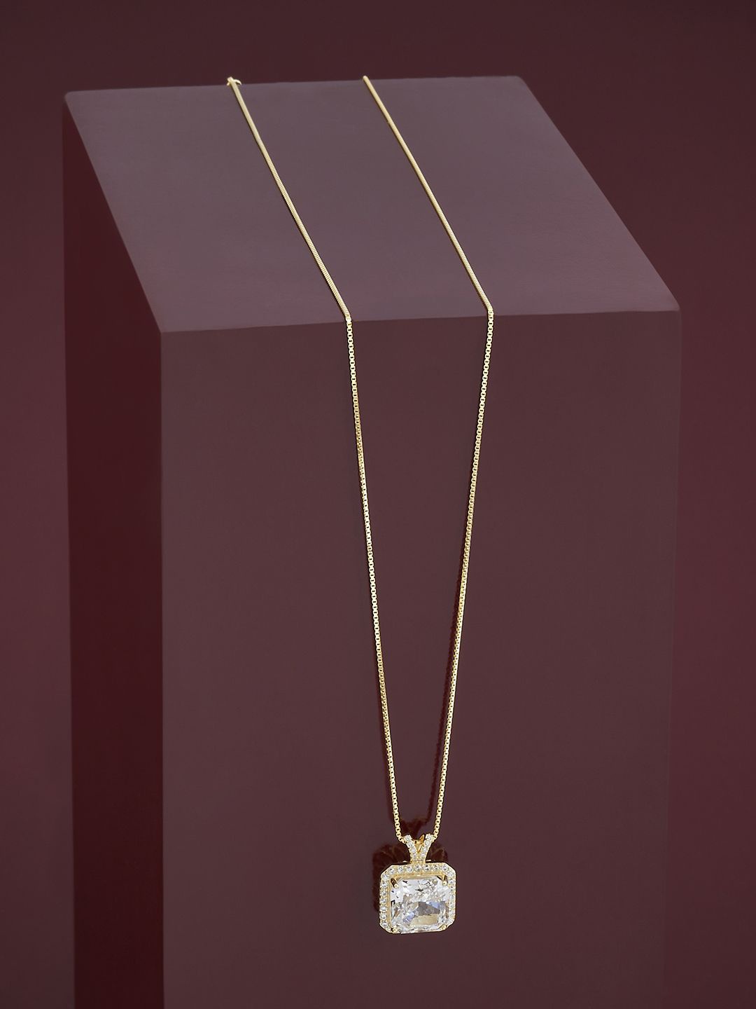 

Kushal's Fashion Jewellery Gold Plated Cubic Zirconia Necklace