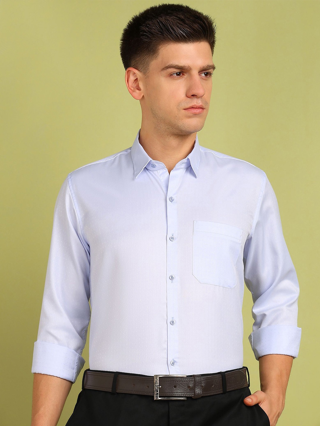 

FUBAR Men Slim Fit Opaque Formal Shirt, Grey