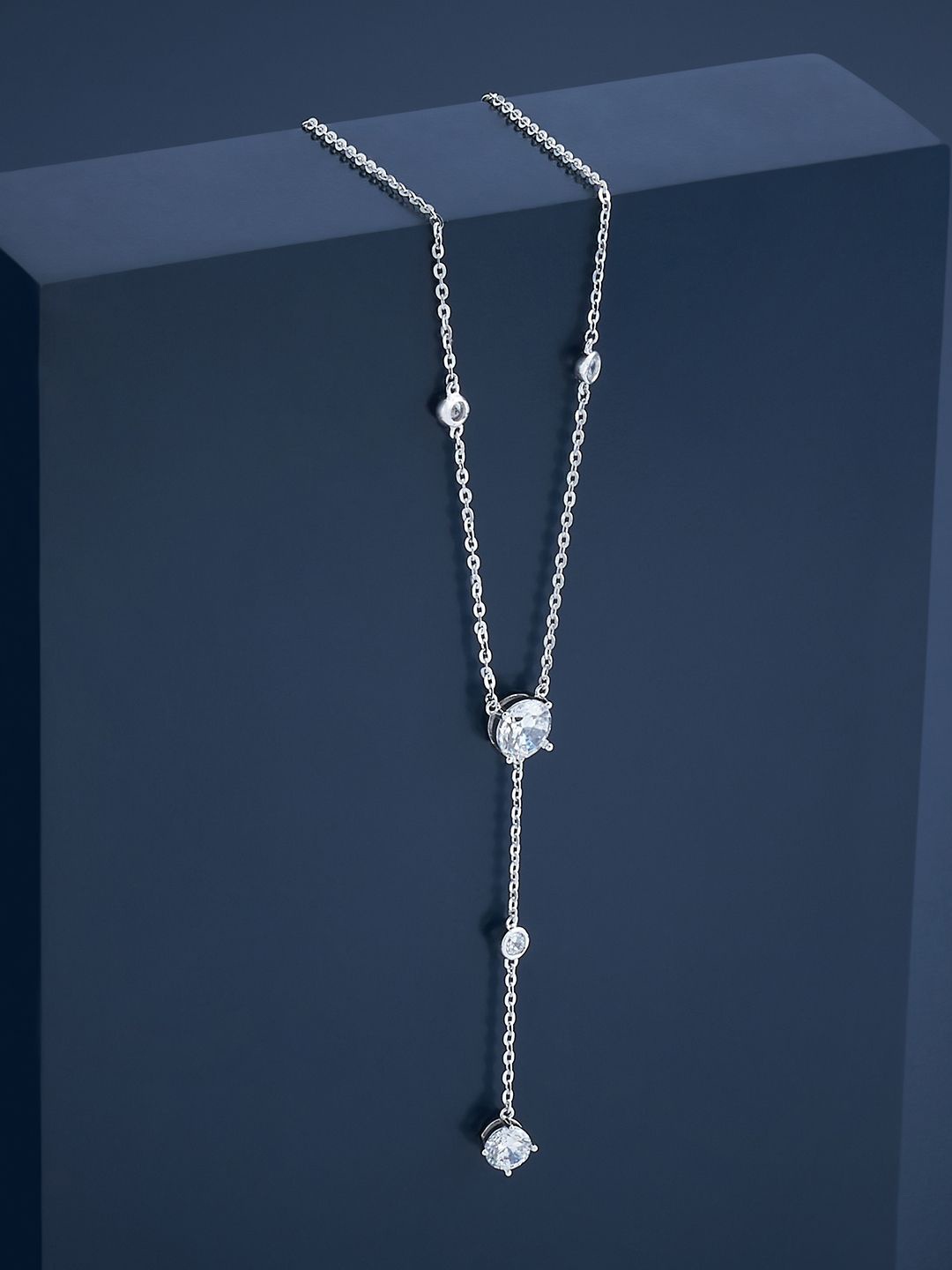 

Kushal's Fashion Jewellery Sterling Silver Rhodium-Plated Cubic Zirconia Chain