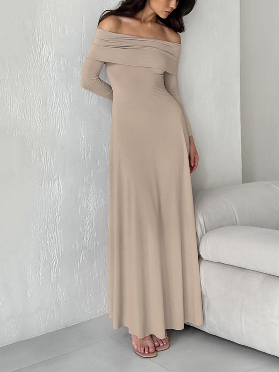 

LULU & SKY Off-Shoulder Maxi Dress, Khaki