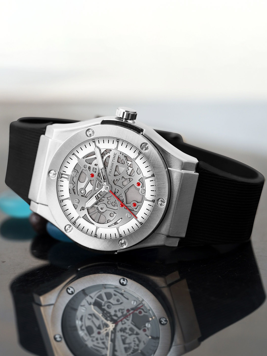 

Franktime Men Brass Dial & Bracelet Style Straps Analogue Watch FT-0031 SL, Silver