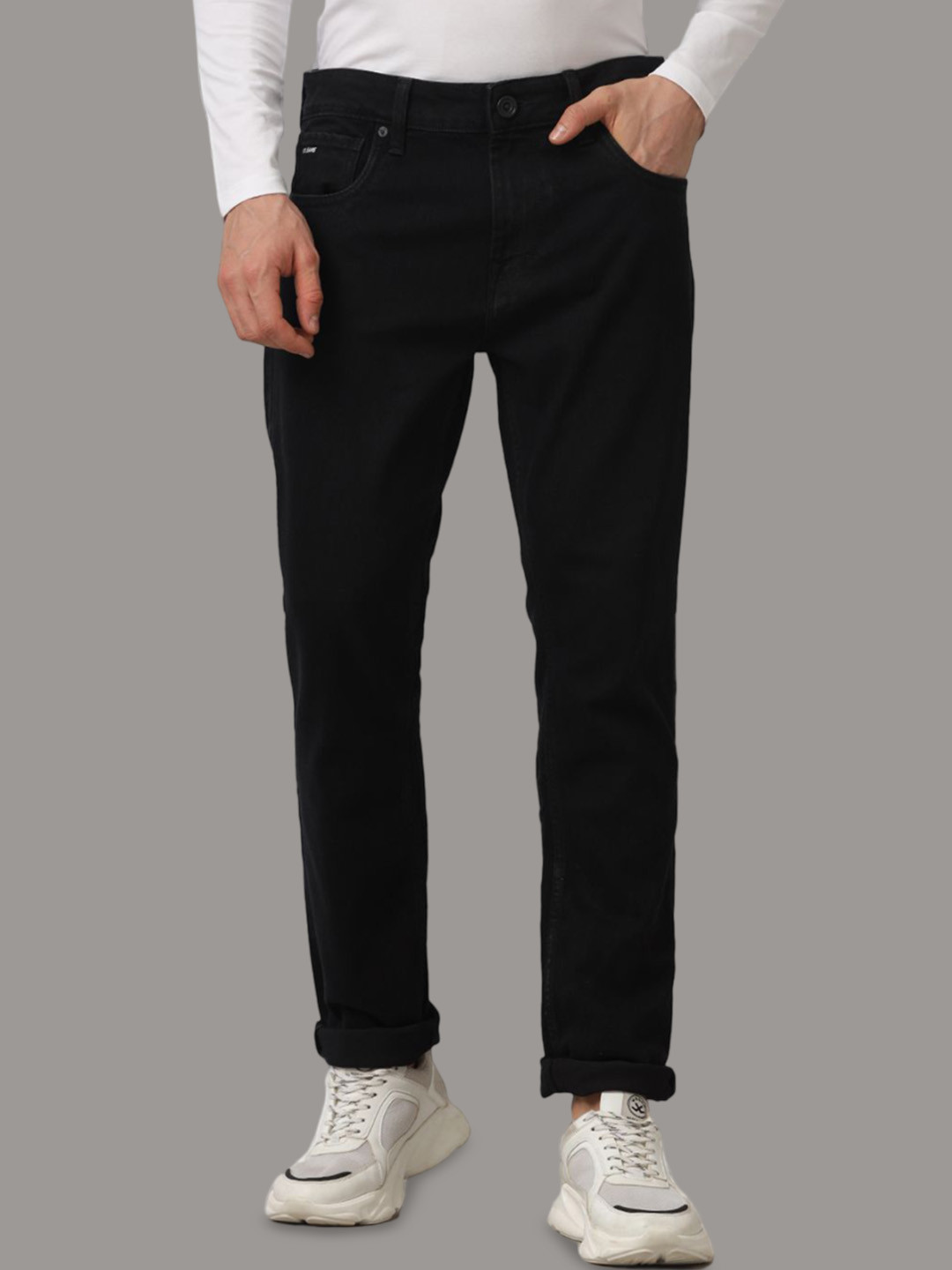 

Voi Jeans Men Skinny Fit Stretchable Jeans, Black