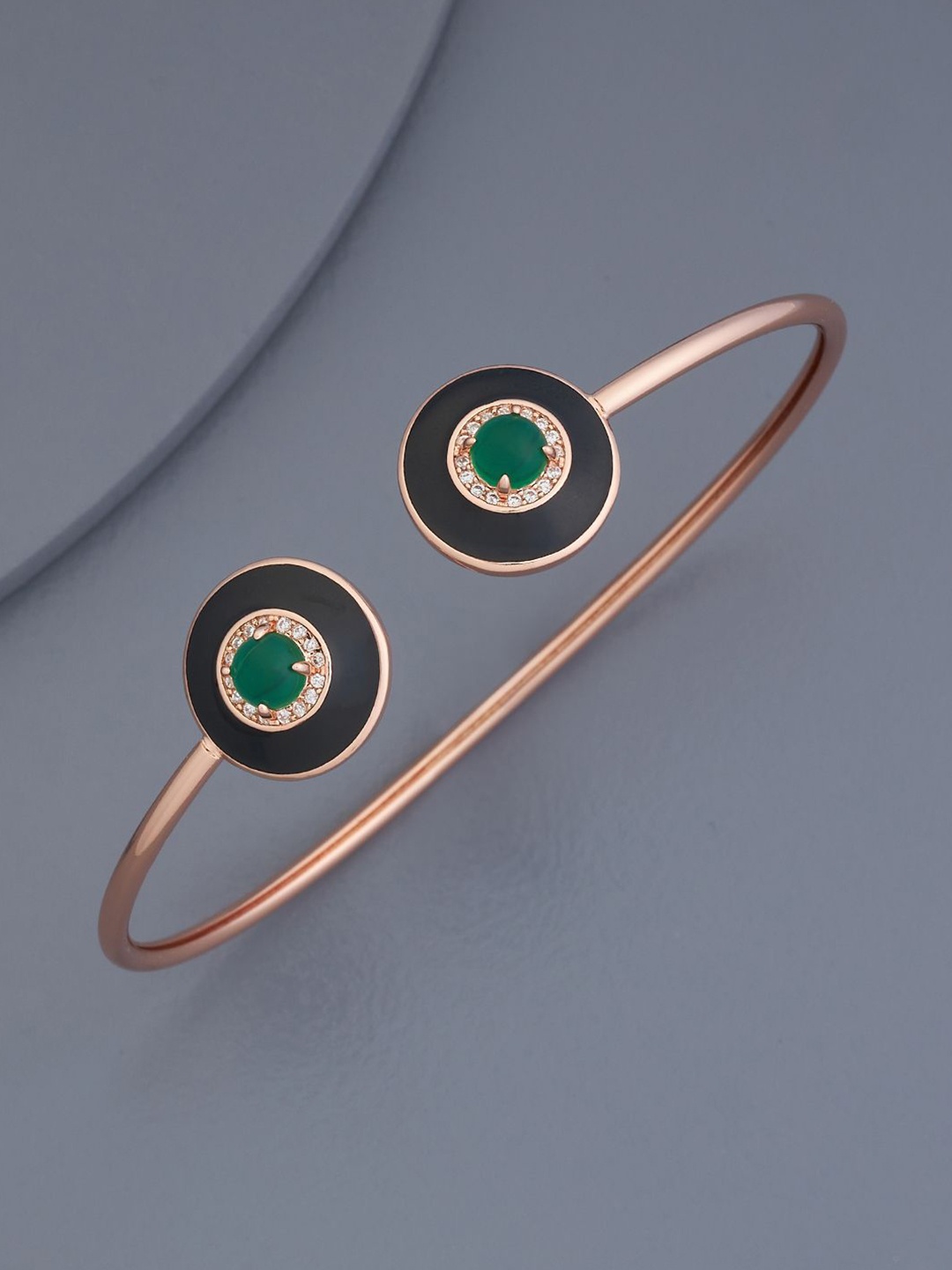 

Kushal's Fashion Jewellery Rose Gold-Plated Cubic Zirconia Kada Bracelet