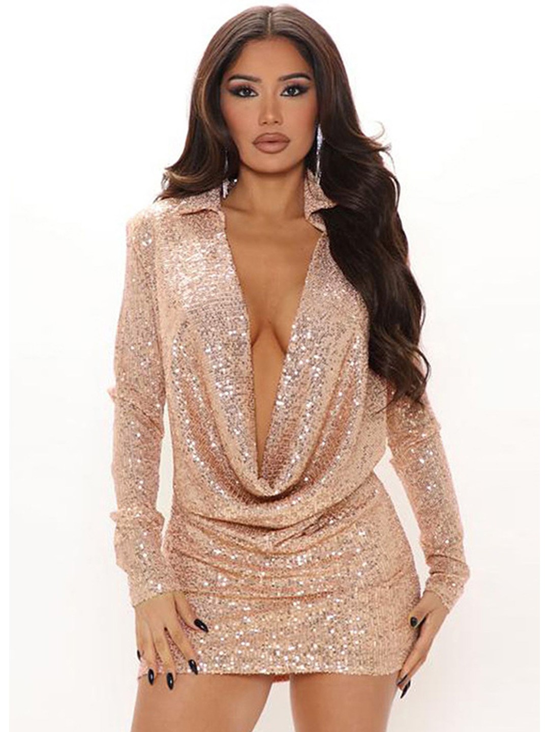 

LULU & SKY Embellished Sheath Mini Dress, Gold