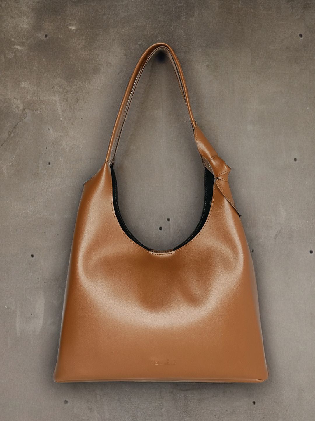 

IMARS Textured Structured Hobo Bag with Bow Detail, Tan