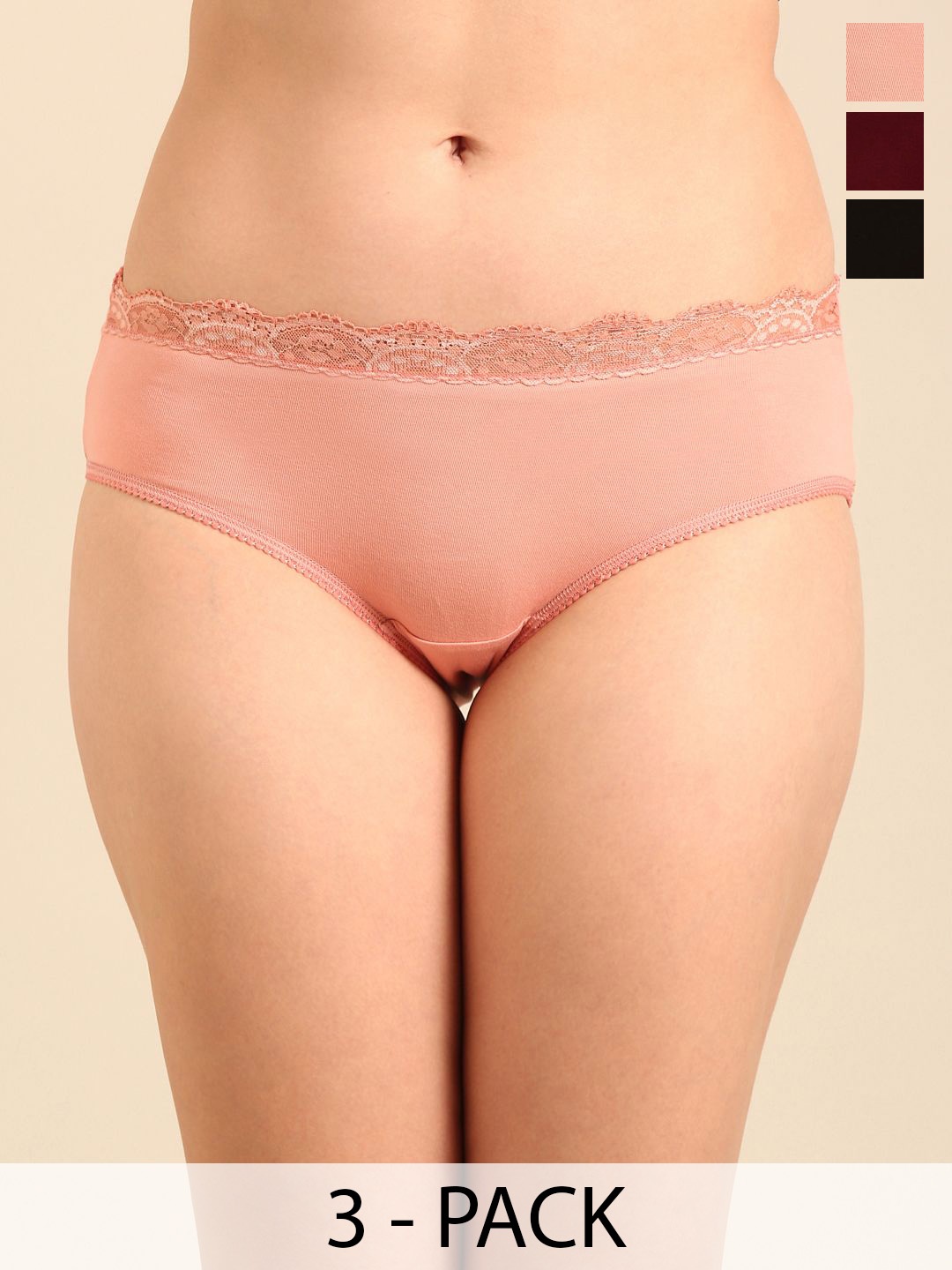 

Pepe Jeans Pack Of 3 Women Mid-Rise Hipster Briefs, Red