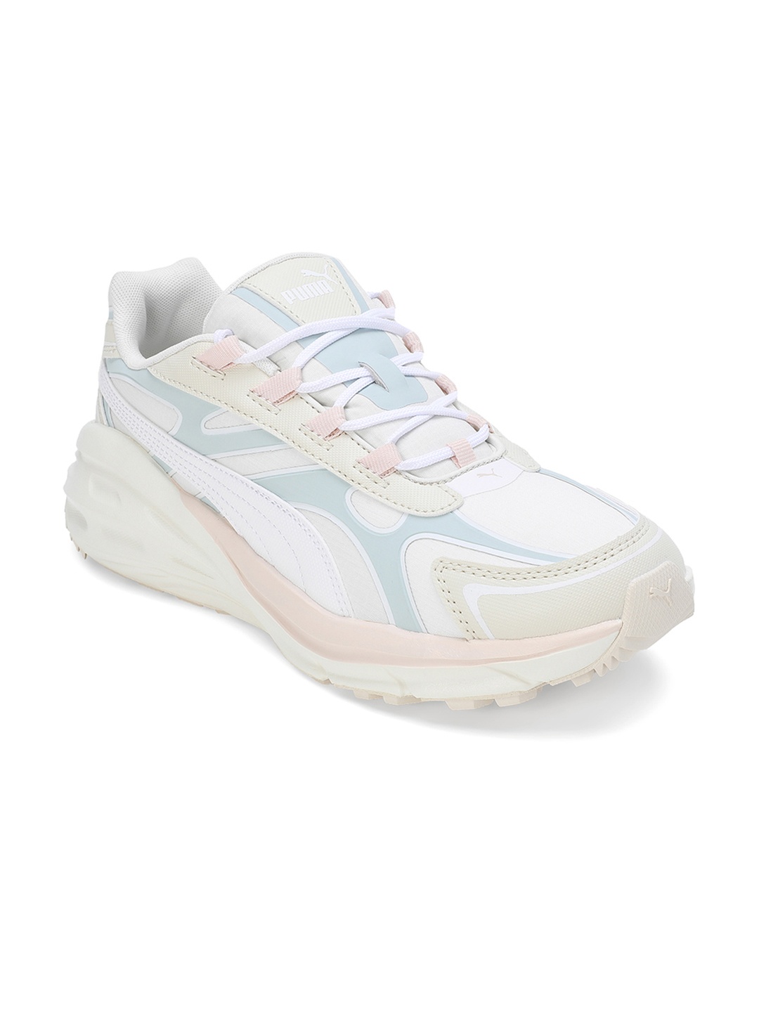 

Puma Women Hypnotic LS Abrupt Colourblocked Sneakers, Cream