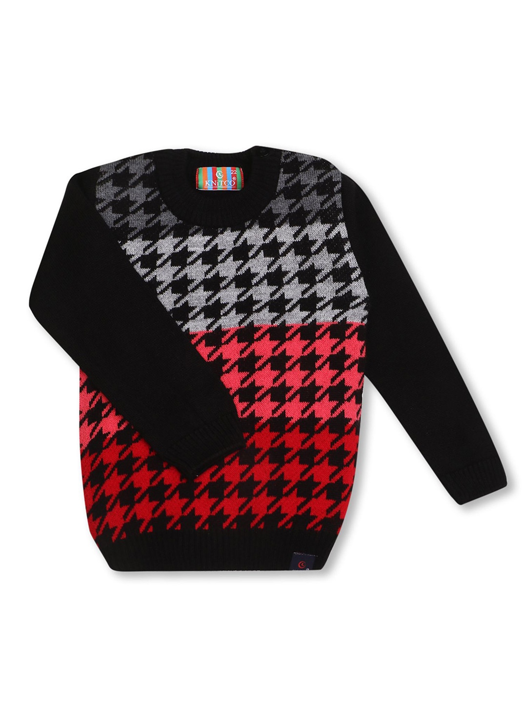 

KNITCO Unisex Kids Chevron Pullover, Black