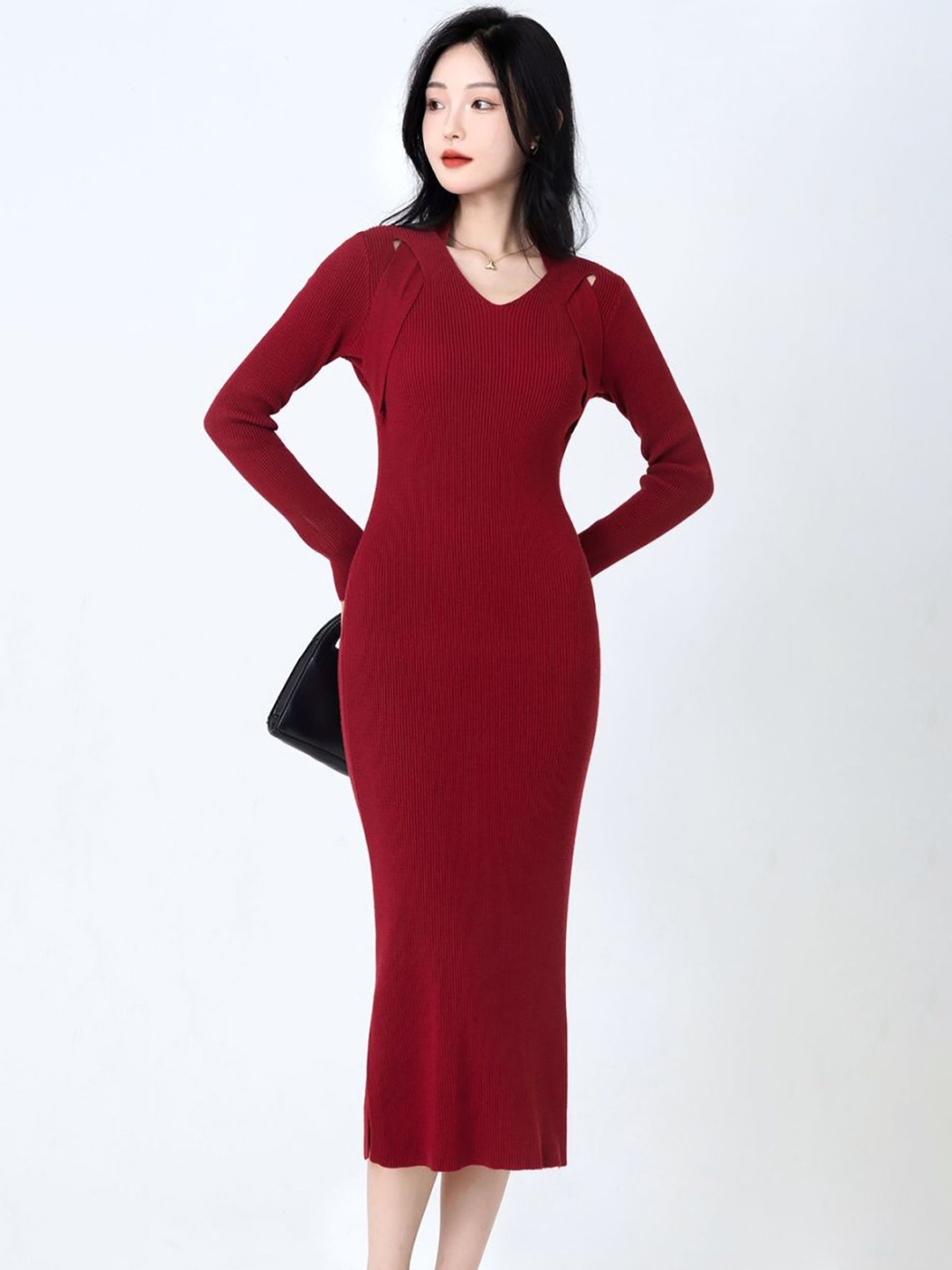 

StyleCast x Revolte Bodycon Midi Dress, Red