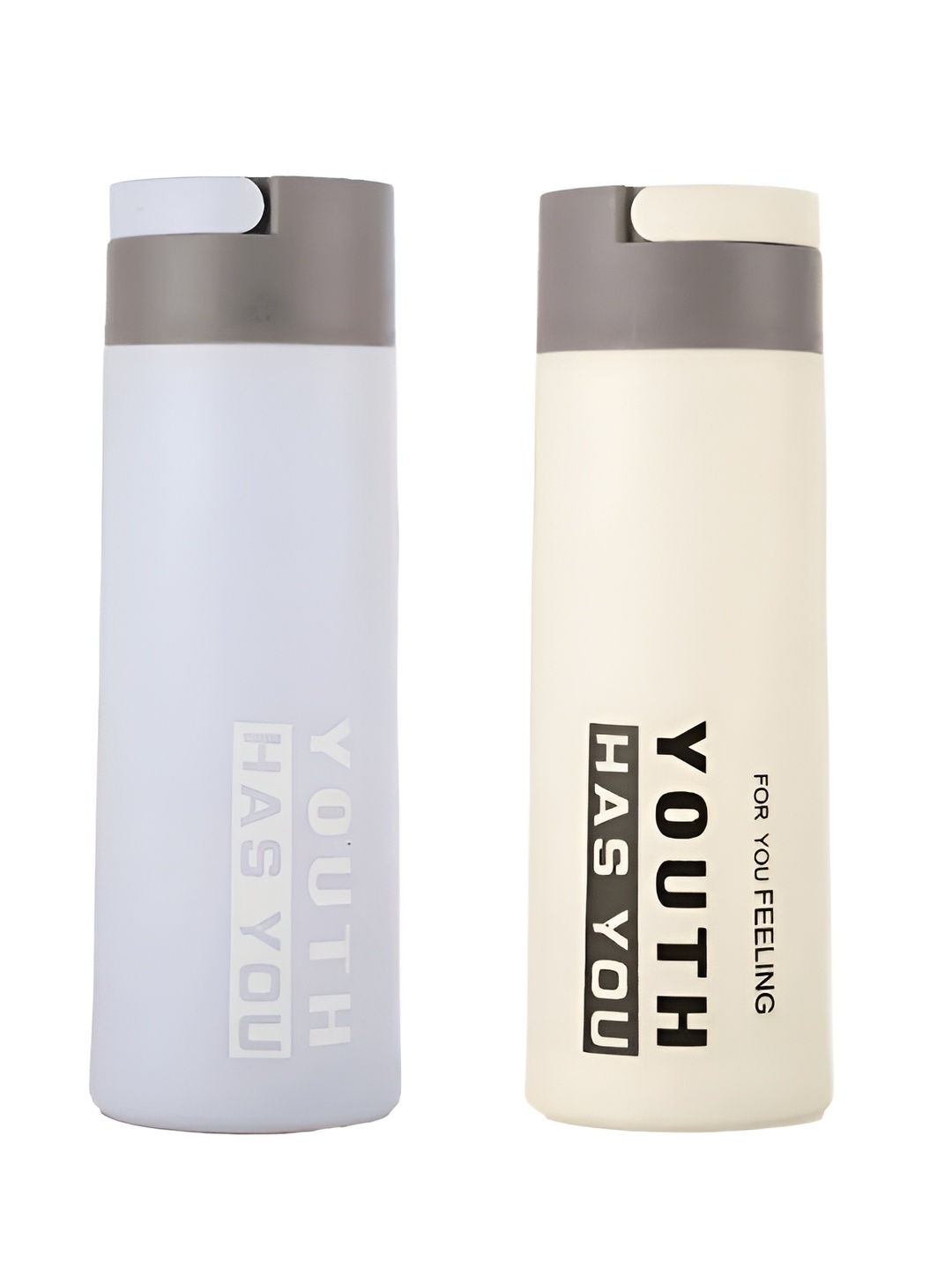 

WELOUR White & Blue 2 Pieces Glass Water Bottle