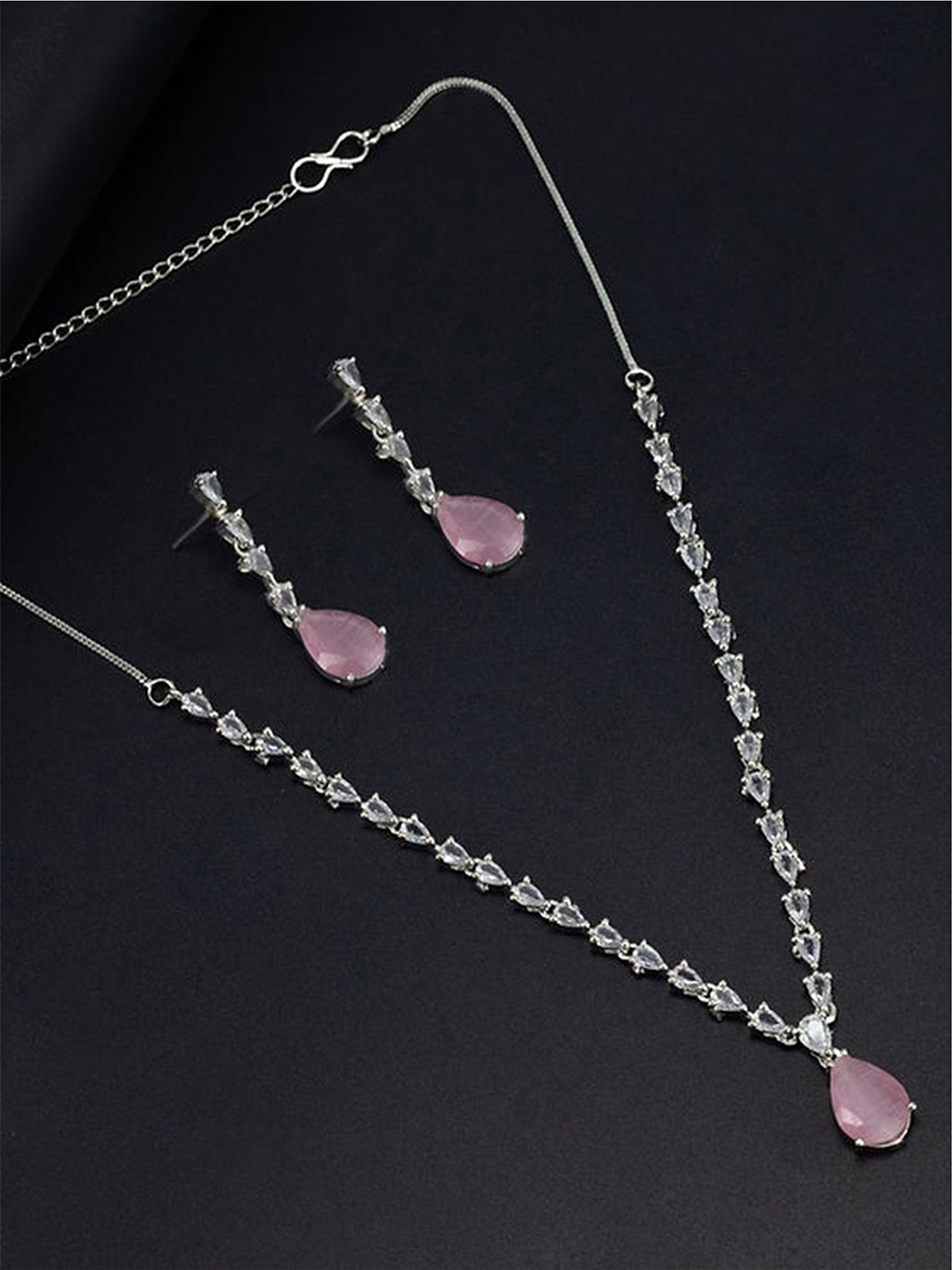 

Zoey Silver-Plated AD-Studded Necklace and Earrings