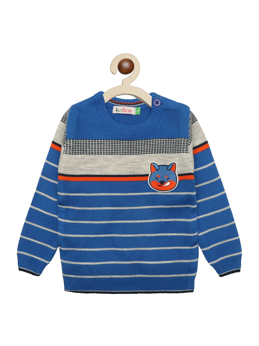 

KNITCO Unisex Kids Striped Pullover, Blue