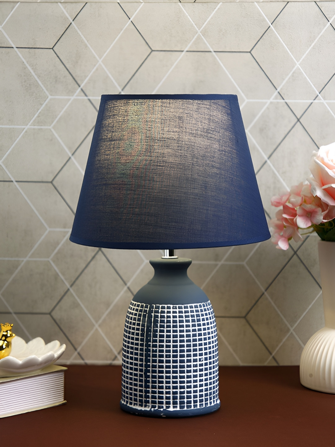 

TAYHAA Blue Ceramic Quirky Frusturical Shaped Table Lamp