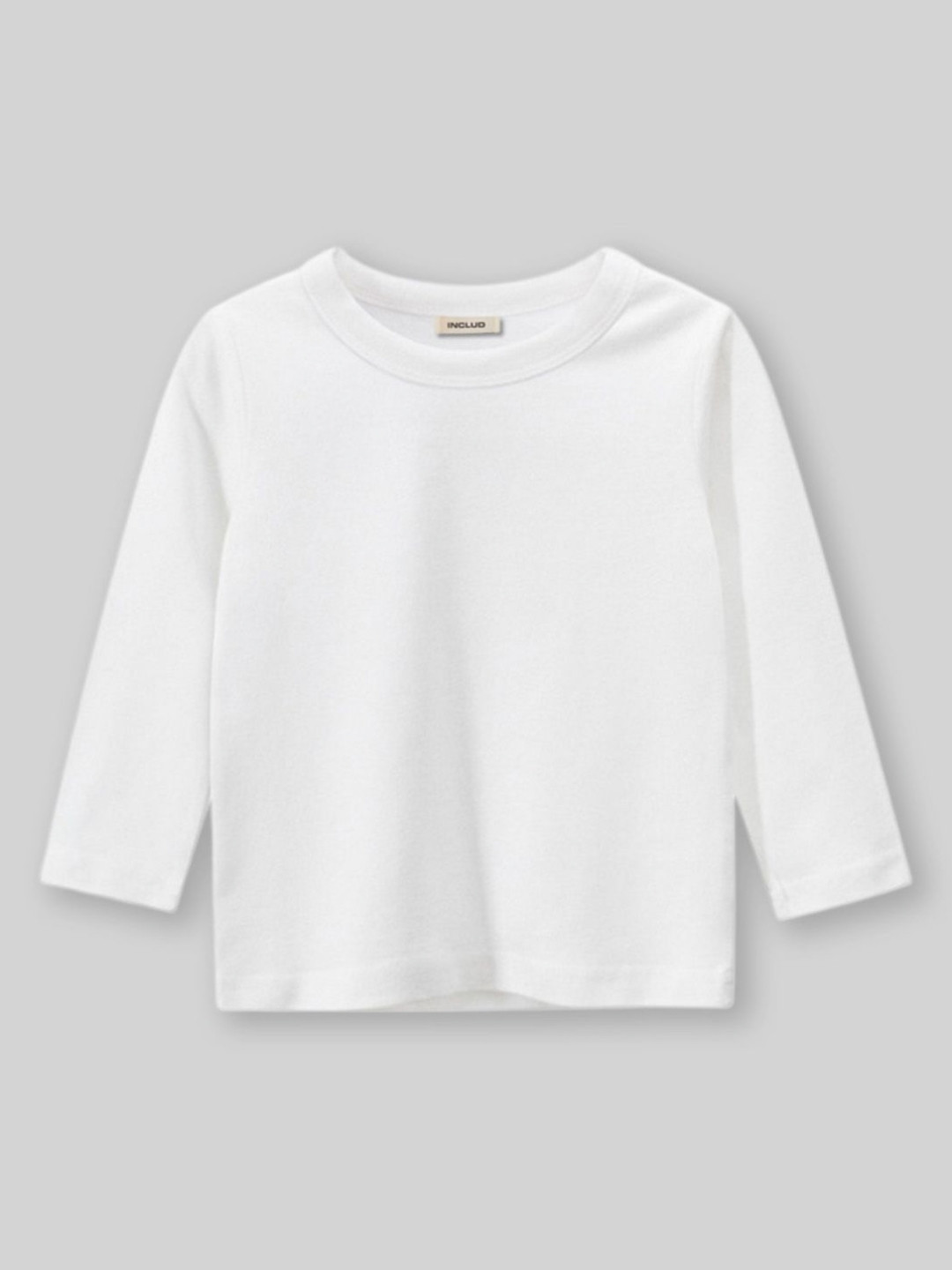 

INCLUD Boys Solid Round Neck Cotton T-shirt, White