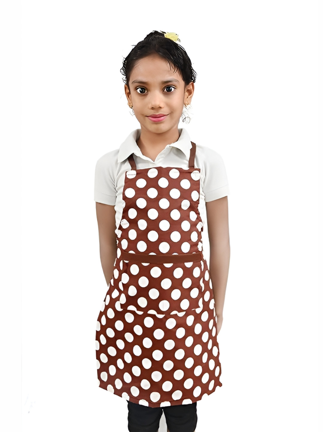 

SWITCHON Kids Brown & White Printed Cotton Apron
