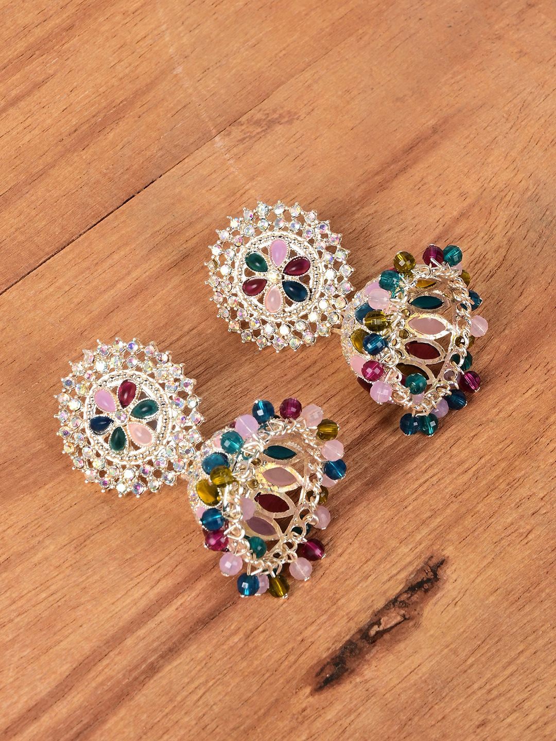 

Keviv Dome Shaped Jhumkas Earrings, White