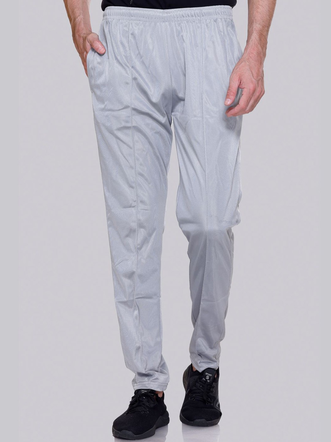 

ELPIDA Men Cotton Track Pants, Grey