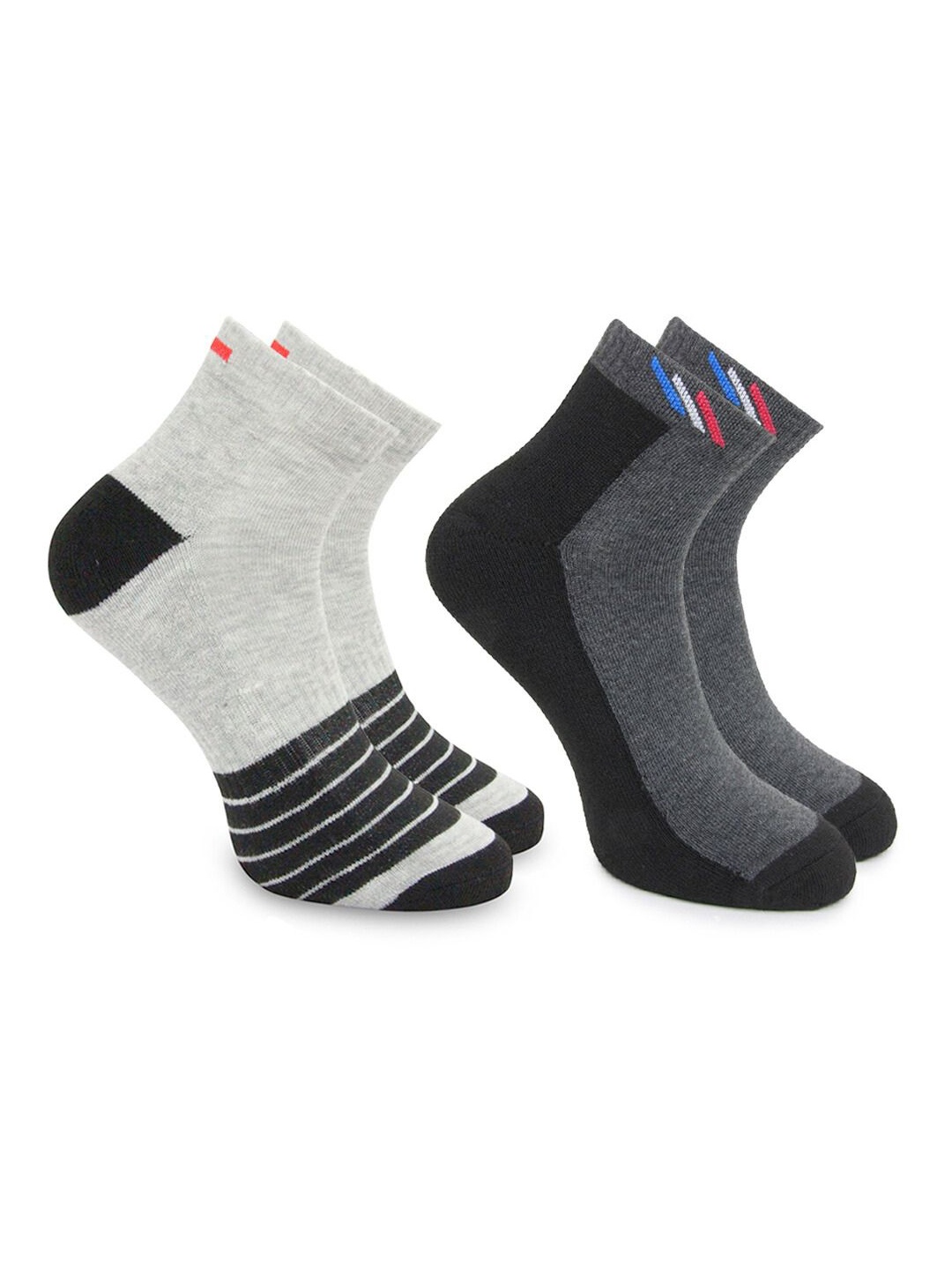 

BAESD Men Pack Of 2 Patterned Ankle-Length Socks, Grey