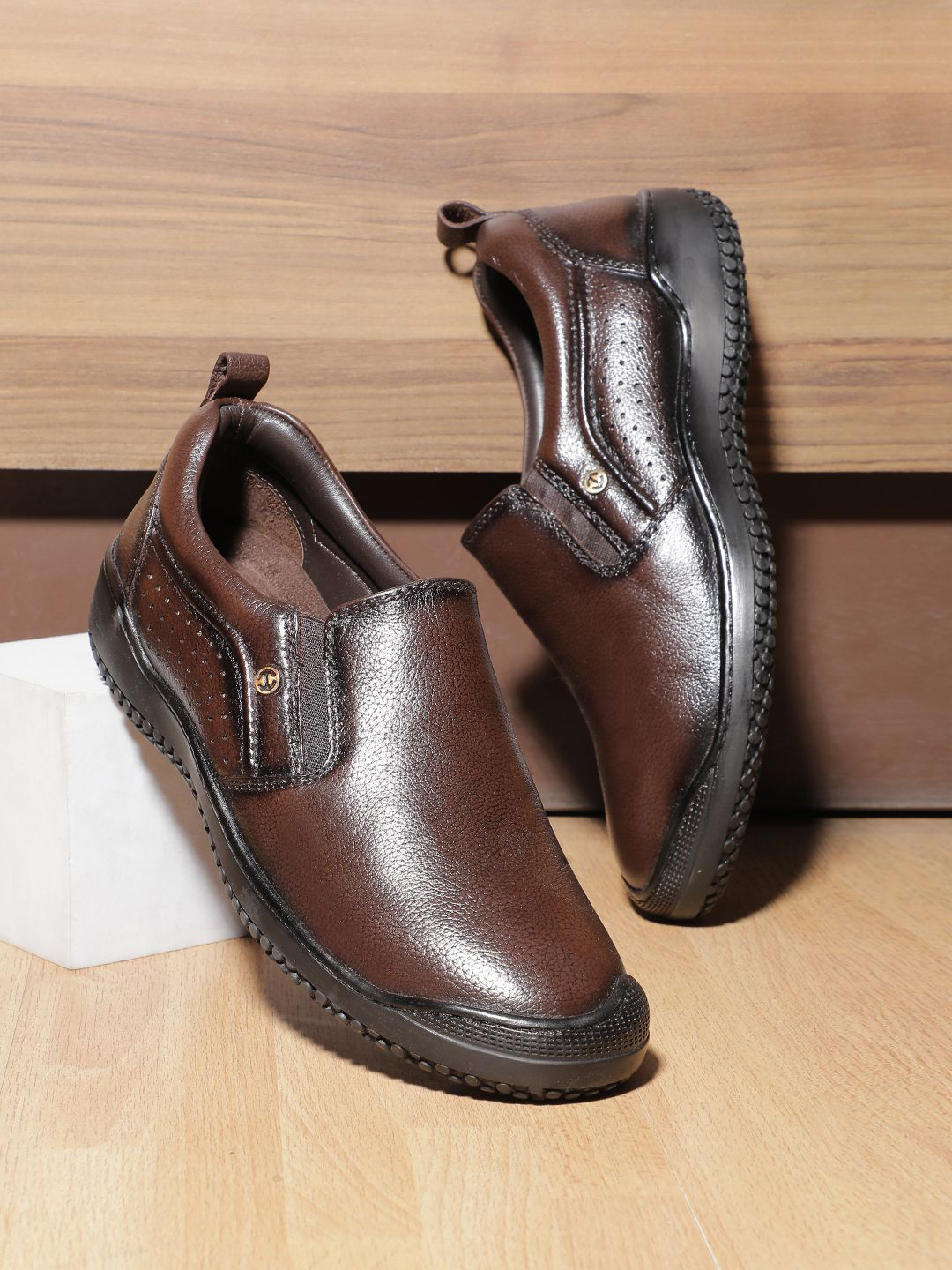 

LIBERTY B049 02 Men Solid Semi Formal Slip on Shoes, Brown