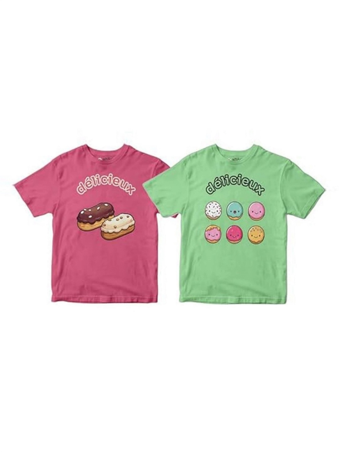 

allorio kids Girls 2 Printed Applique Slim Fit T-shirt, Multi
