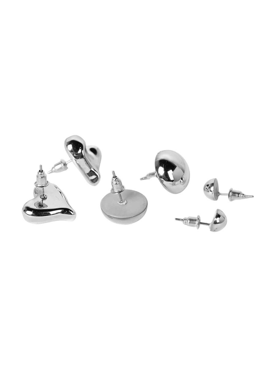 

Keviv Set Of 3 Silver-Plated Contemporary Studs
