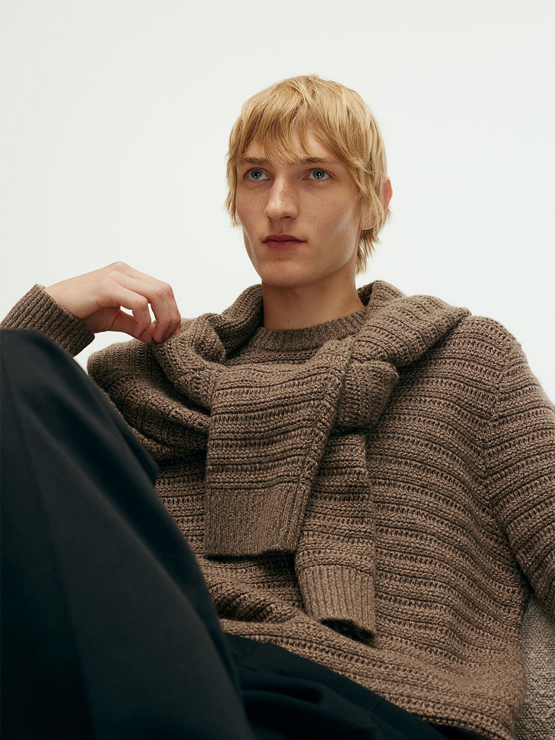 

H&M Pointelle-Knit Jumper Sweaters, Beige