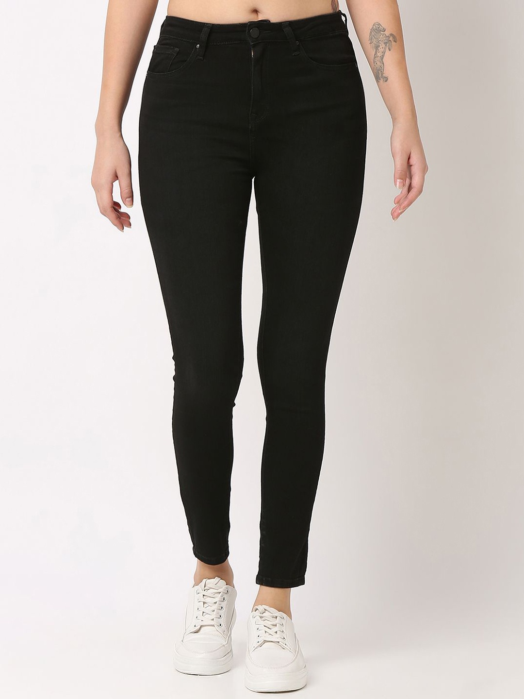 

SPYKAR Women Super Skinny Fit High-Rise Jeans, Black