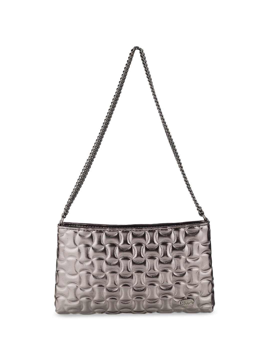 

Cheemo Textured Structured Sling Bag with Applique, Grey