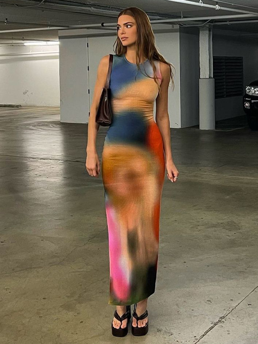 

LULU & SKY Tie and Dye Dyed Maxi Dress, Multi
