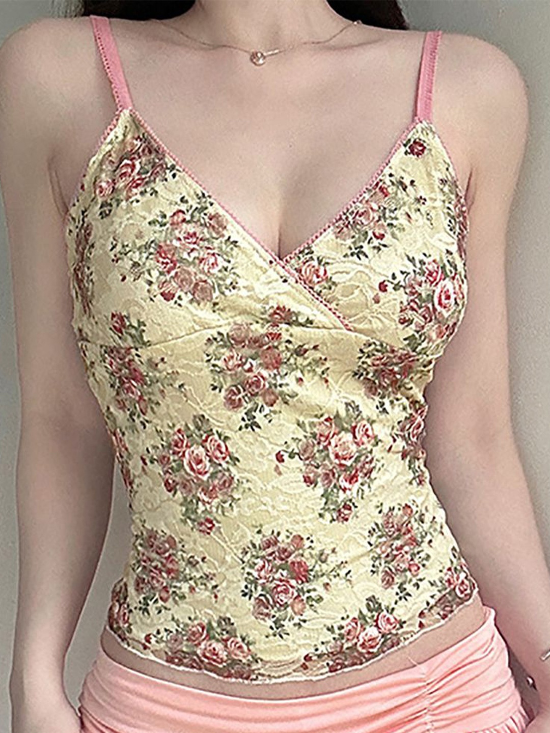 

StyleCast x Revolte Women Floral Printed Shoulder Straps Top, Yellow