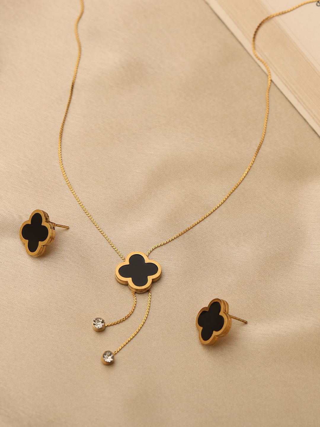

VENI 18KT Gold-Plated Stainless Steel Enamelled Jewellery Set