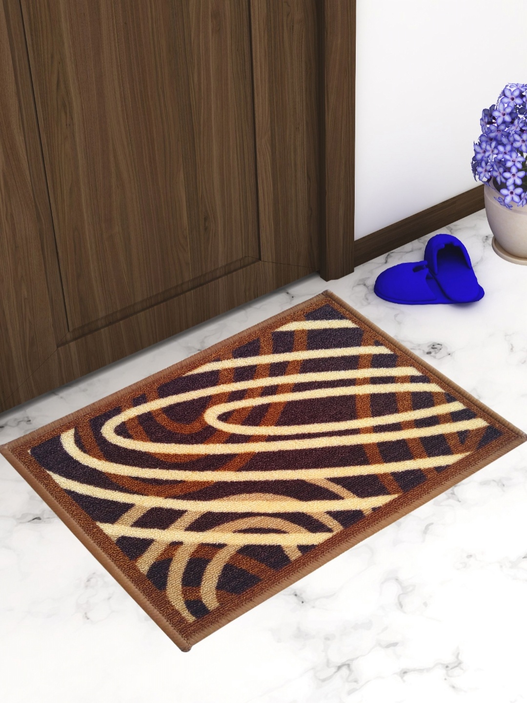 

Aura Beige & Brown 4 Pieces Abstract Printed Anti Slip Doormats