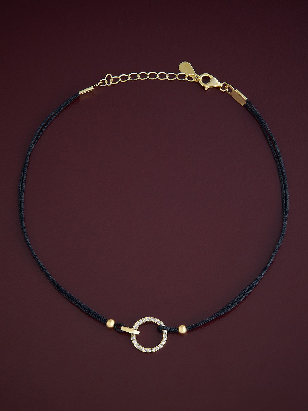 

Kushal's Fashion Jewellery 92.5 Pure Silver Gold-Plated Stones Studded Anklet
