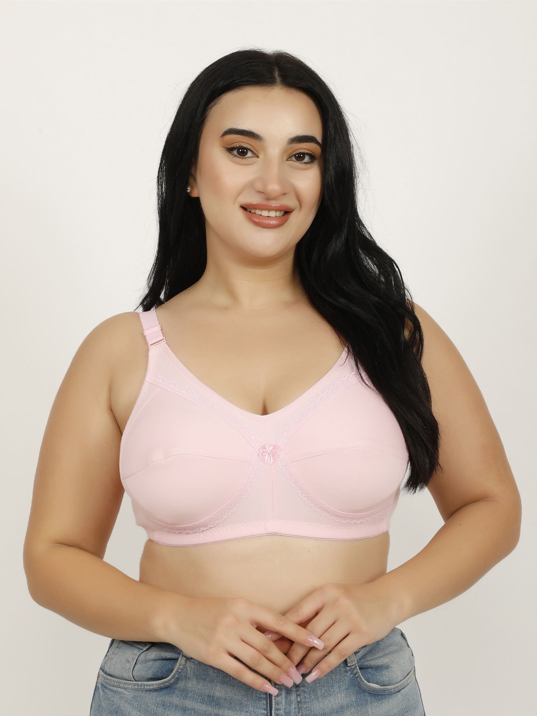 

Hill Islands Plus Size Non-Padded CottonBra, Pink