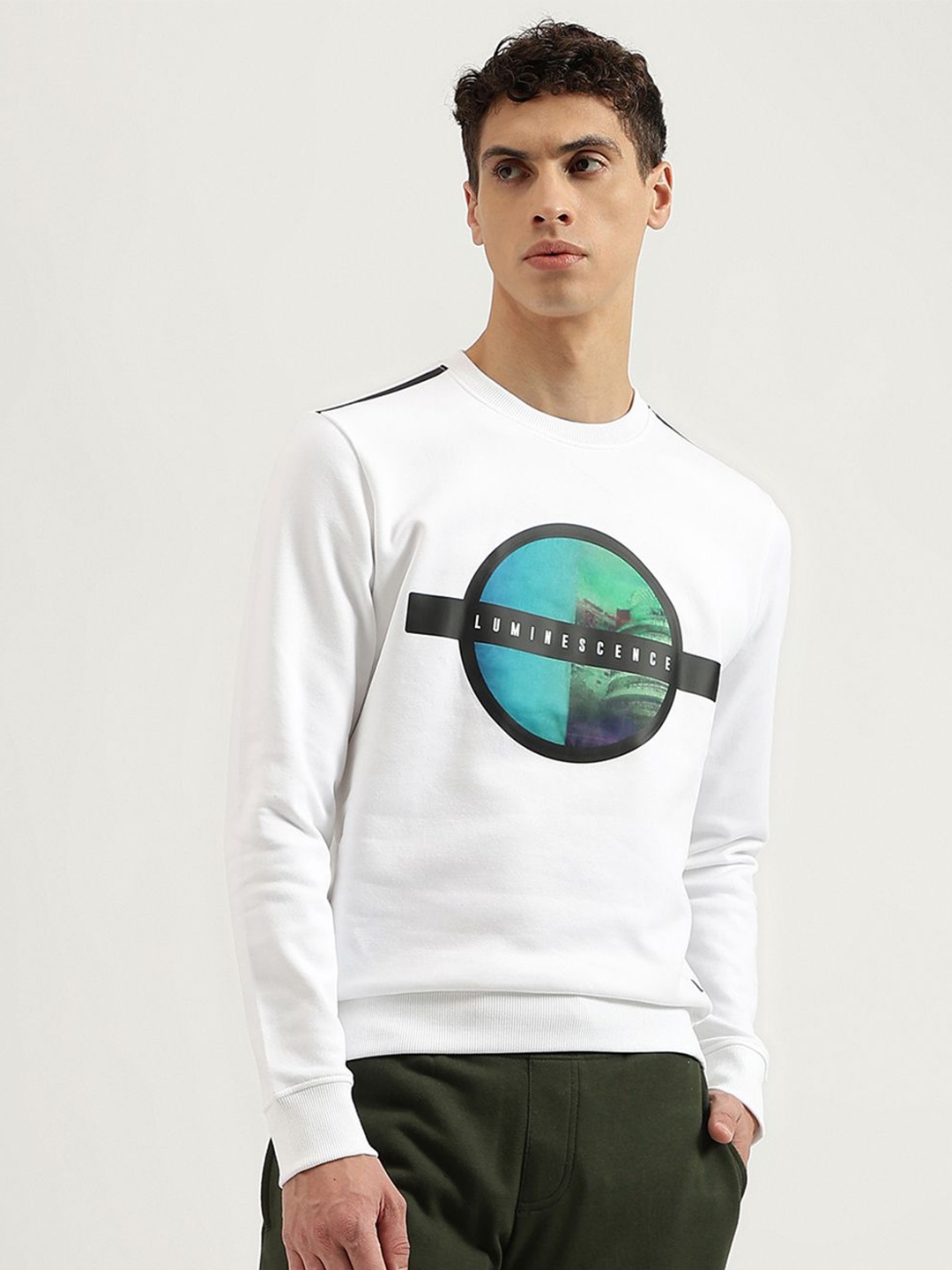 

United Colors of Benetton Men Graphic Printed Sweatshirt, White