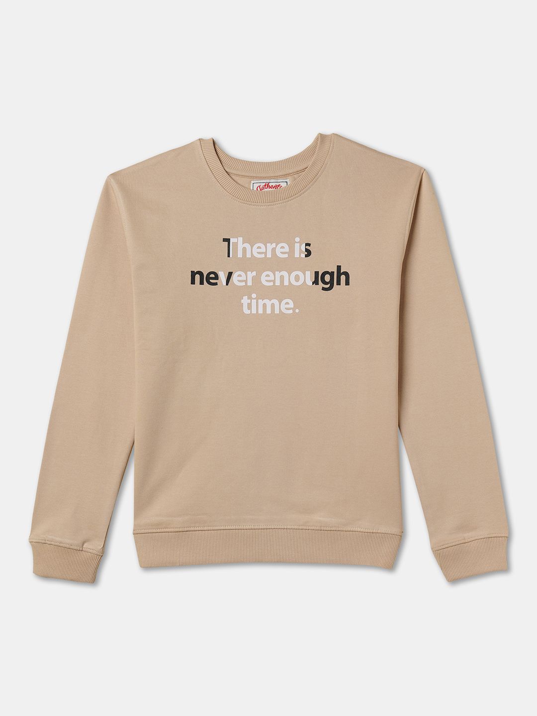 

R&B Boys Typography Printed Sweatshirt, Beige
