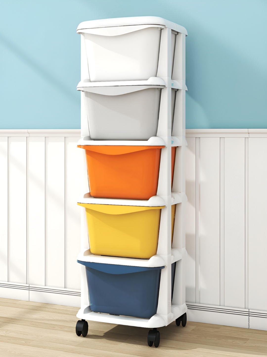 

Polka Tots Blue & Yellow 5 Pieces Regular Drawer Organisers