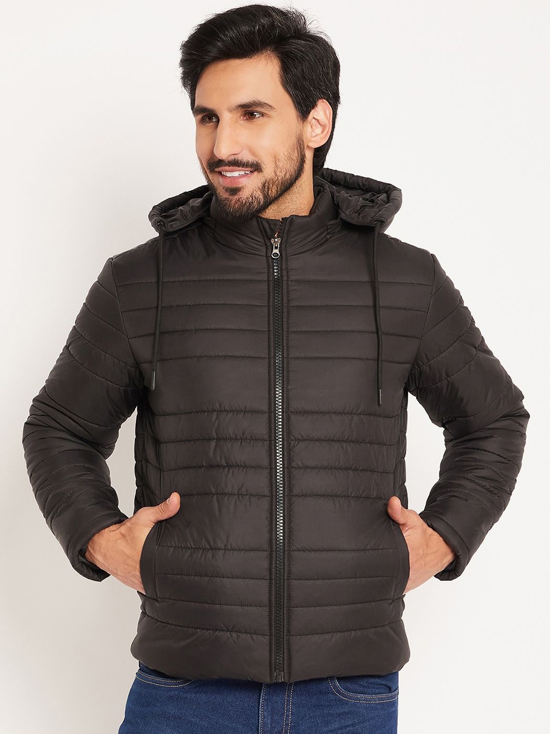 

VERO AMORE Men Solid Hooded Quilted Jacket, Black