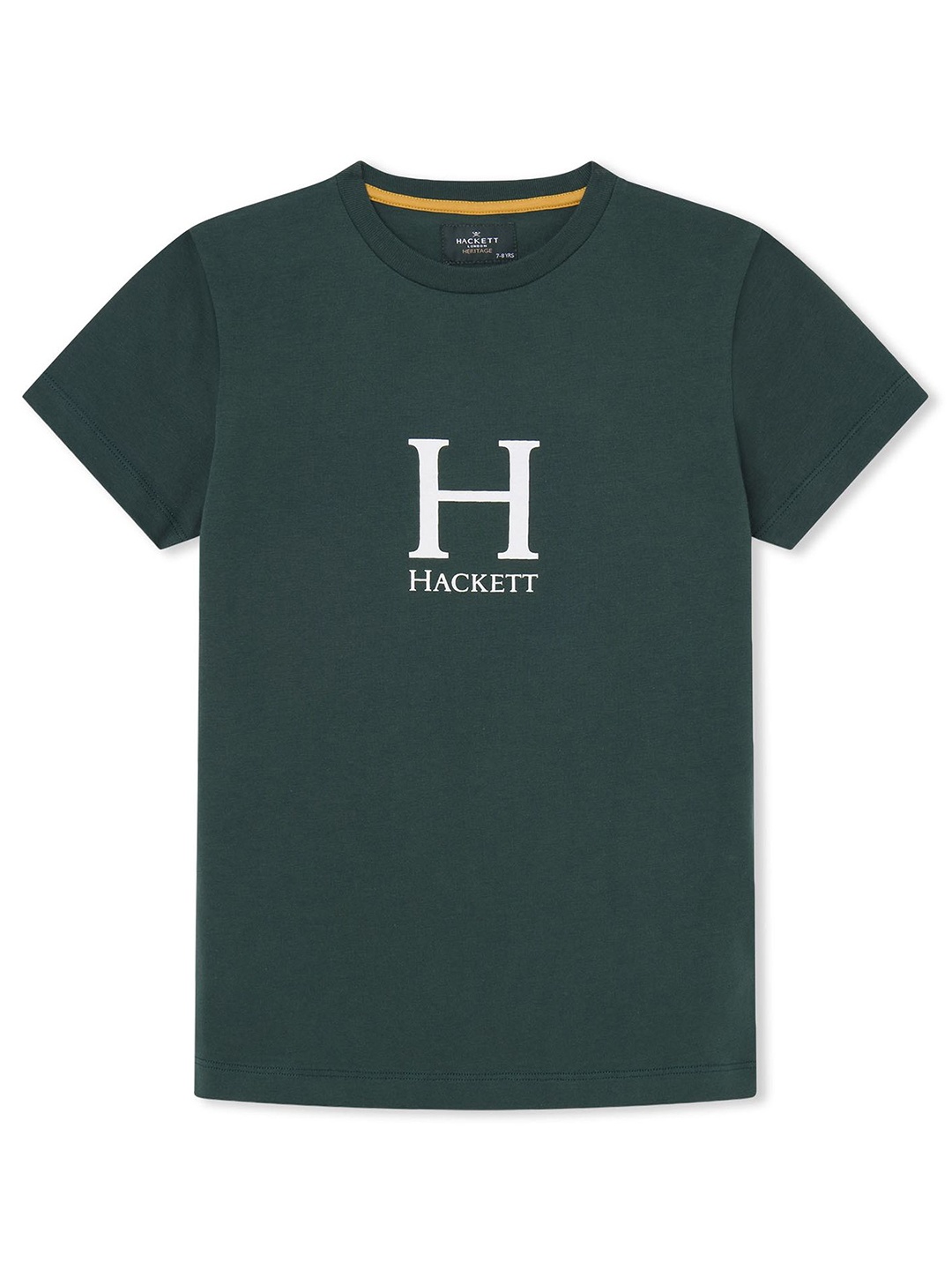 

HACKETT LONDON Boys Typographic Printed Round Neck Cotton Slim Fit T-shirt, Green