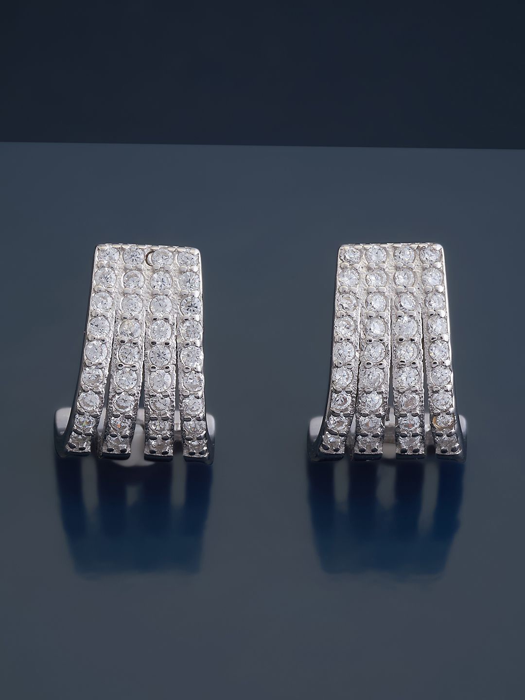 

Kushal's Fashion Jewellery Sterling Silver Cubic Zirconia Rhodium-Plated Earrings, Gold