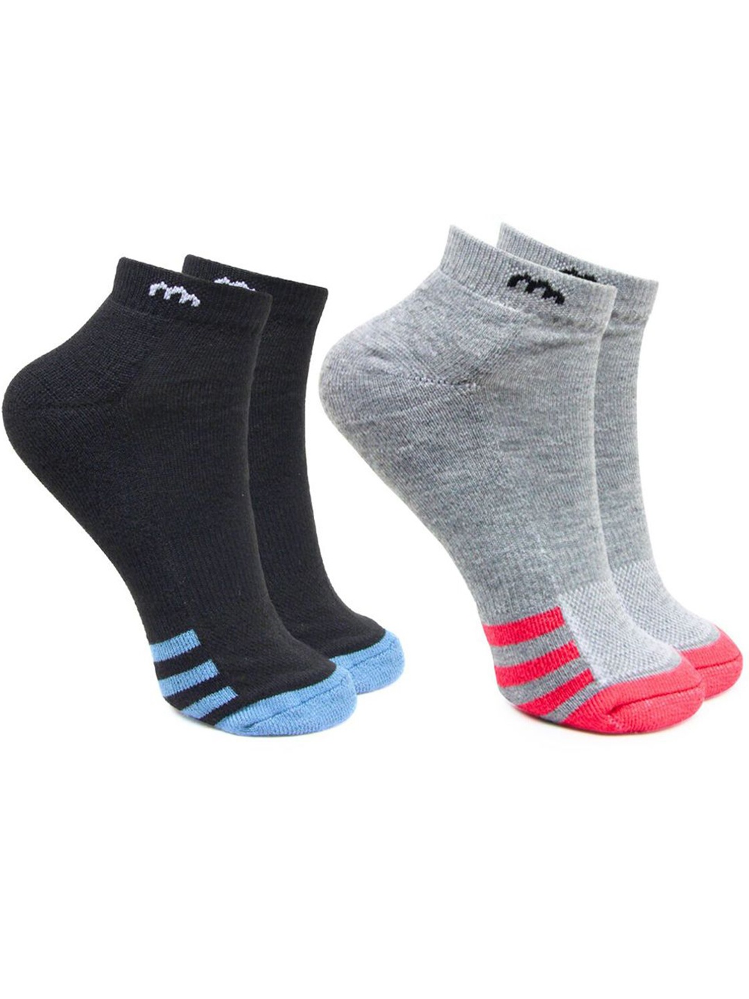 

BAESD Women Pack Of 2 Striped Ankle-Length Socks, Black