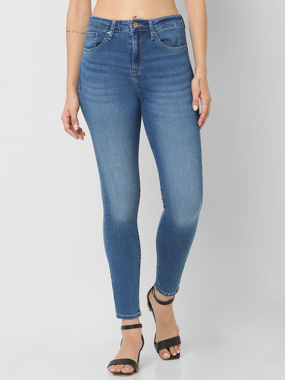 

SPYKAR Women Super Skinny Fit High-Rise Light Fade Jeans, Blue