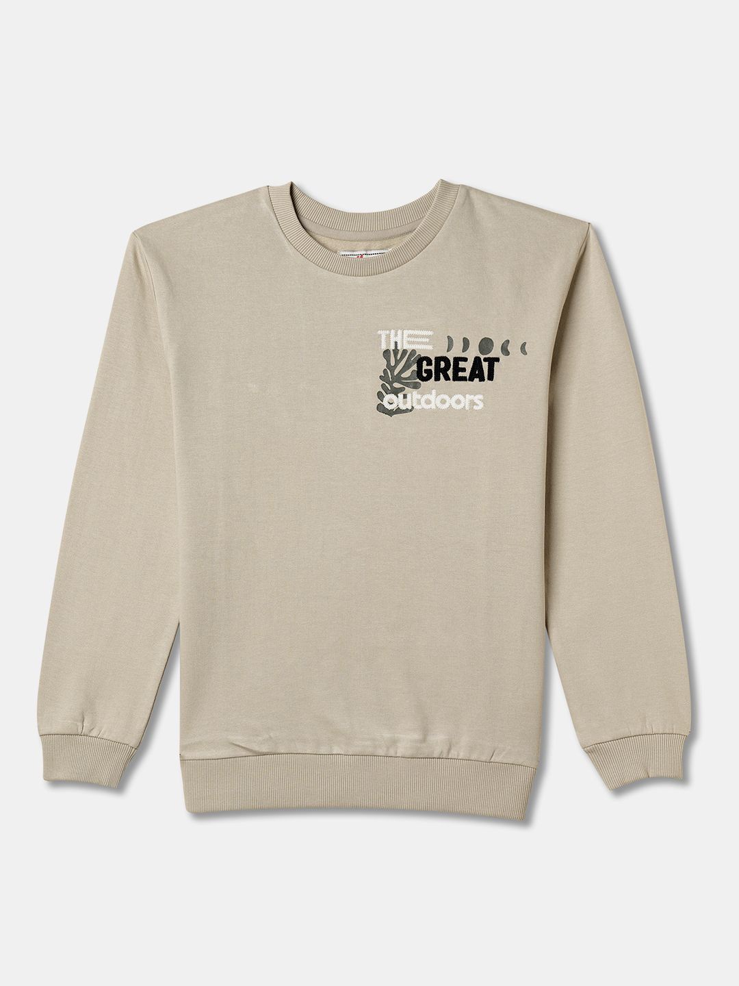 

R&B Boys Embroidered Graphic Sweatshirt, Beige