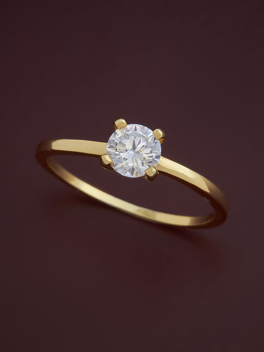 

Kushal's Fashion Jewellery Sterling Silver Gold-Plated Cubic Zirconia Finger Ring