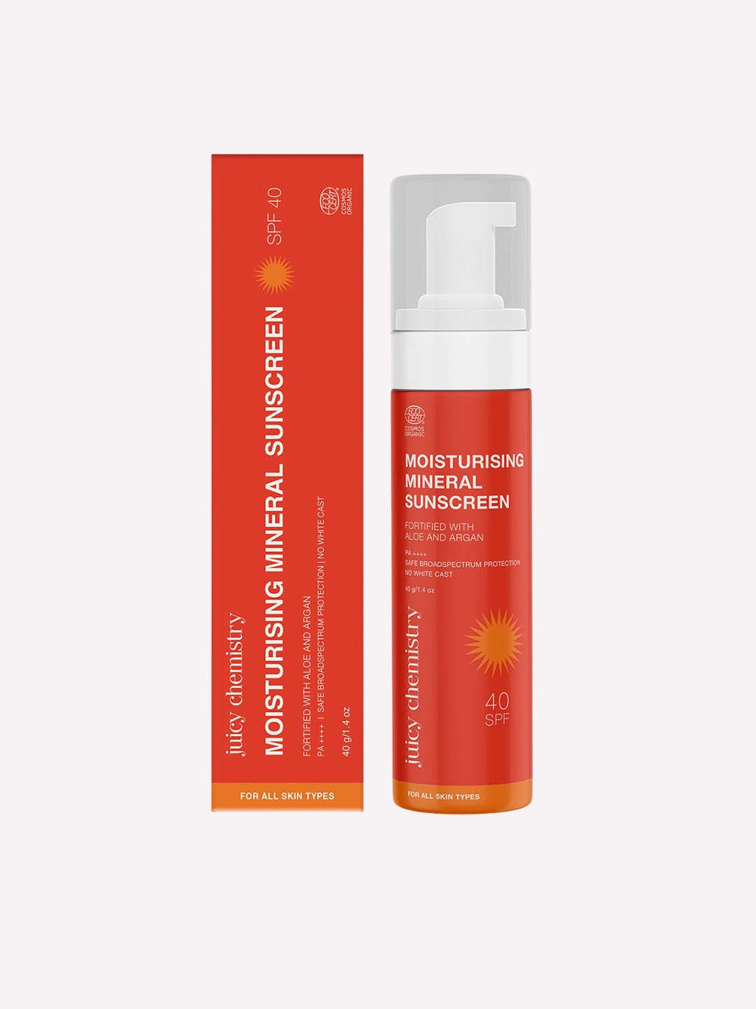 

Juicy Chemistry SPF 40+ PA++++ Moisturizing Mineral Sunscreen-40g, Multi