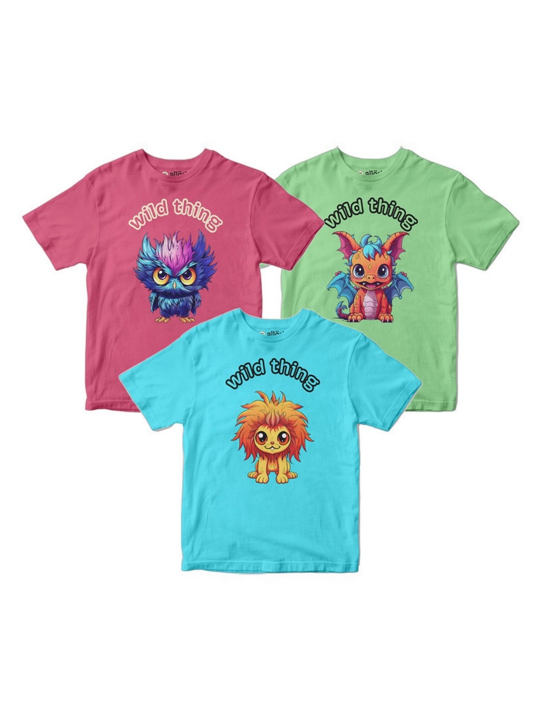 

allorio kids Girls 3 Printed Slim Fit T-shirt, Multi