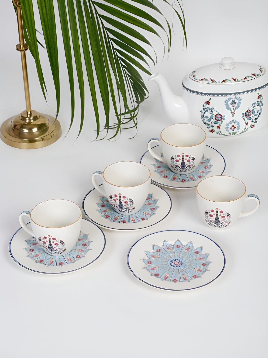 

Fabindia Lavanya White and Blue 8 Pcs Printed Ceramic Cup & Saucers