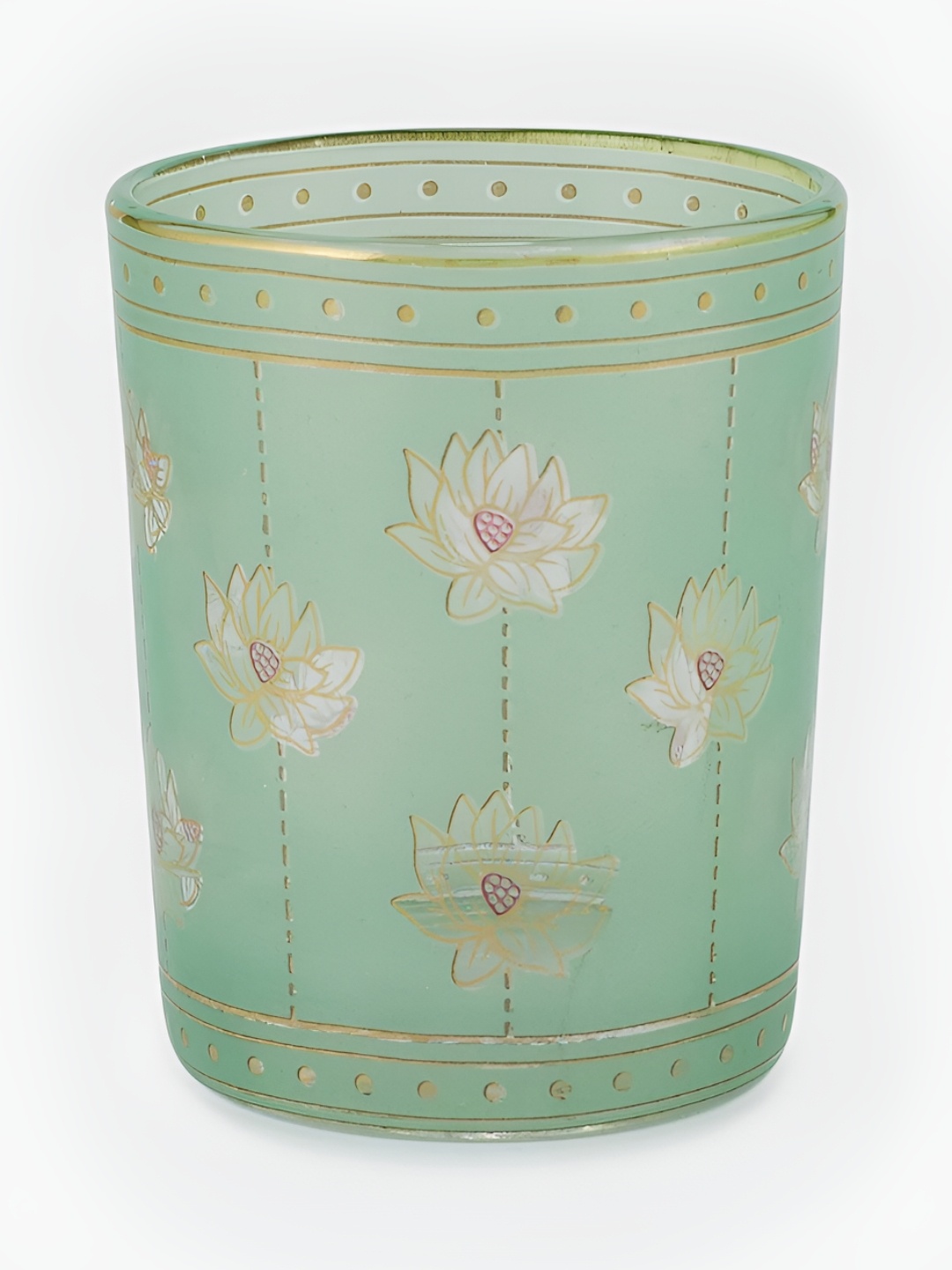 

Fabindia Green & Blue Glass Candle Holder