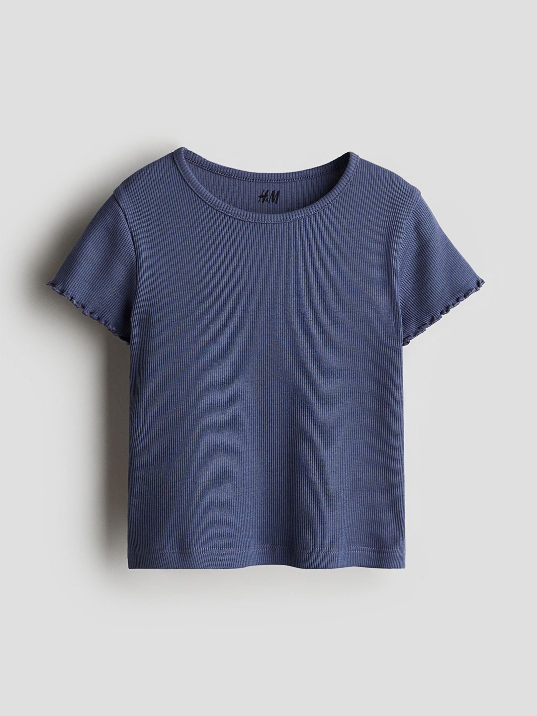

H&M Girls Ribbed Jersey Tops, Blue